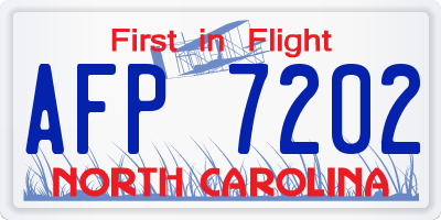 NC license plate AFP7202
