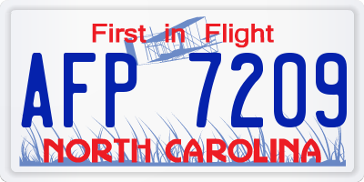 NC license plate AFP7209