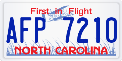 NC license plate AFP7210