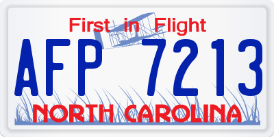 NC license plate AFP7213