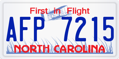 NC license plate AFP7215