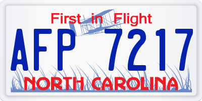 NC license plate AFP7217