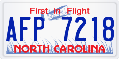 NC license plate AFP7218
