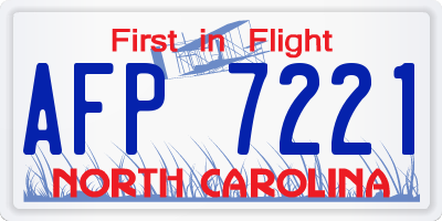 NC license plate AFP7221