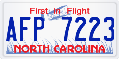 NC license plate AFP7223