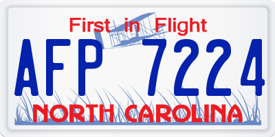 NC license plate AFP7224
