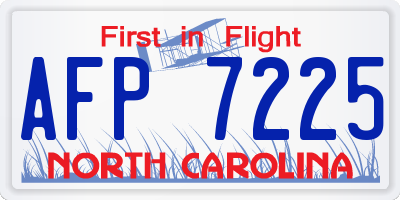 NC license plate AFP7225