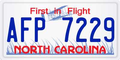 NC license plate AFP7229