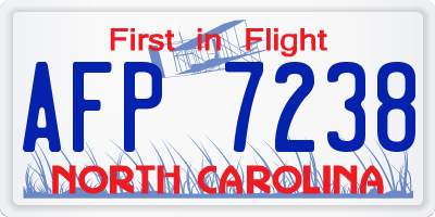 NC license plate AFP7238
