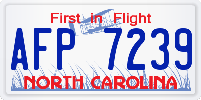 NC license plate AFP7239