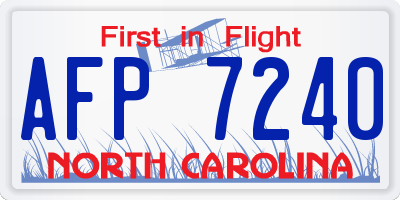 NC license plate AFP7240