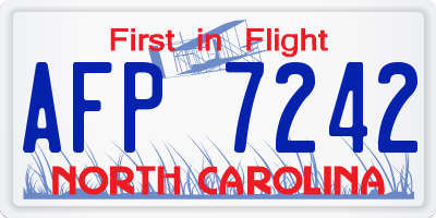 NC license plate AFP7242