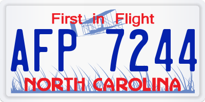 NC license plate AFP7244