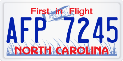 NC license plate AFP7245
