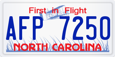 NC license plate AFP7250