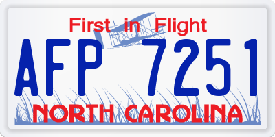 NC license plate AFP7251