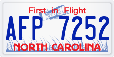 NC license plate AFP7252