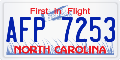 NC license plate AFP7253