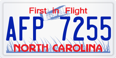 NC license plate AFP7255