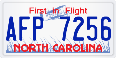 NC license plate AFP7256