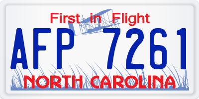 NC license plate AFP7261