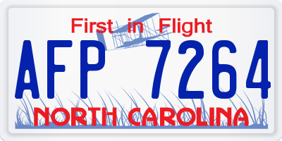 NC license plate AFP7264