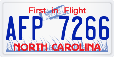 NC license plate AFP7266