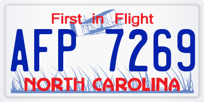 NC license plate AFP7269