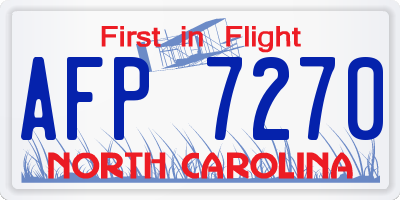 NC license plate AFP7270
