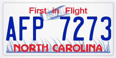 NC license plate AFP7273