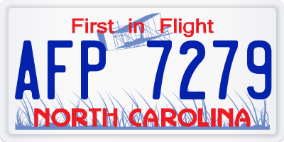 NC license plate AFP7279