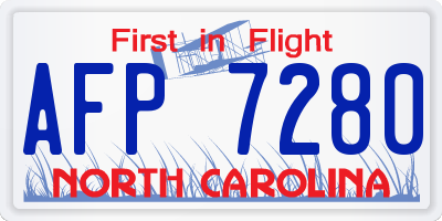 NC license plate AFP7280