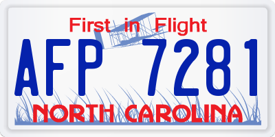 NC license plate AFP7281