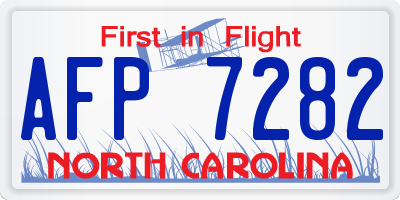 NC license plate AFP7282