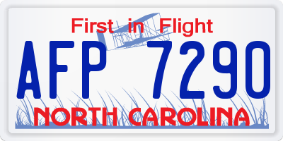 NC license plate AFP7290