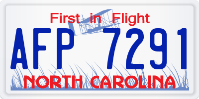 NC license plate AFP7291