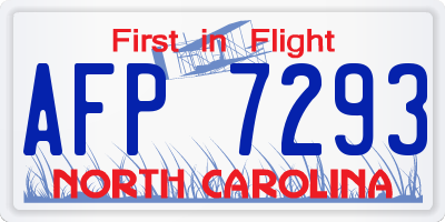NC license plate AFP7293