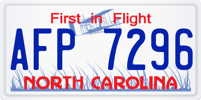 NC license plate AFP7296