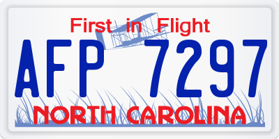 NC license plate AFP7297