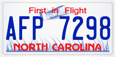 NC license plate AFP7298