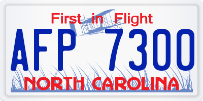 NC license plate AFP7300