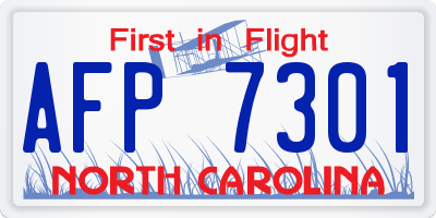 NC license plate AFP7301
