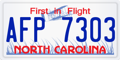 NC license plate AFP7303