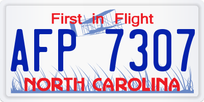 NC license plate AFP7307
