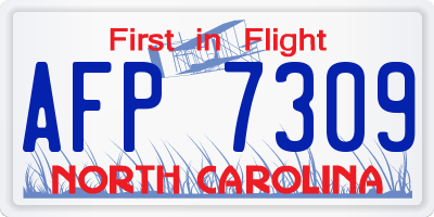 NC license plate AFP7309