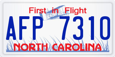 NC license plate AFP7310
