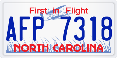 NC license plate AFP7318