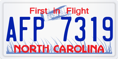 NC license plate AFP7319