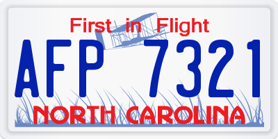NC license plate AFP7321