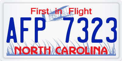 NC license plate AFP7323